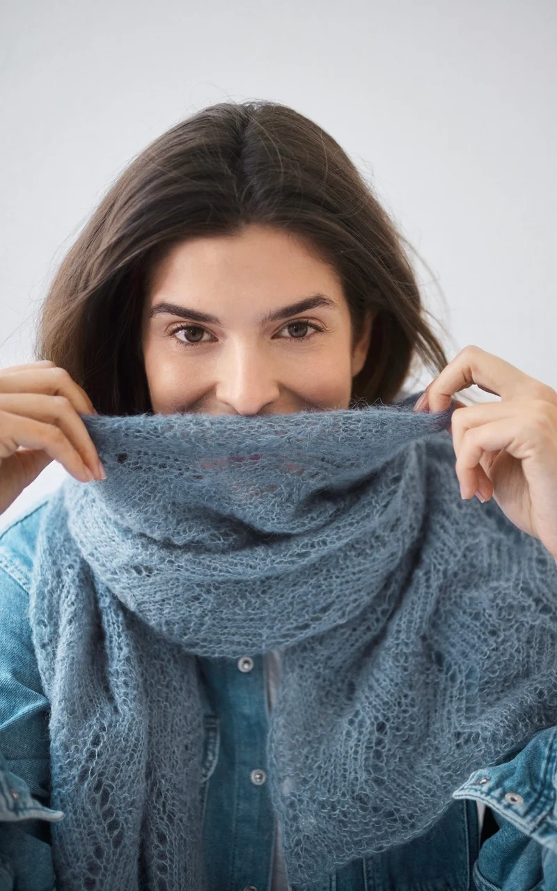 Schal mit Ajourmuster - SETASURI - Strickset