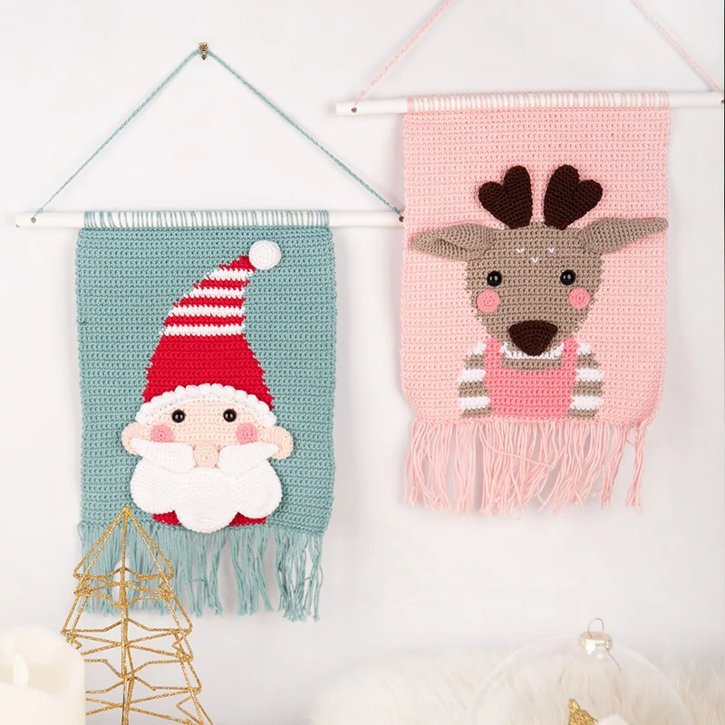 Weihnachts-Wandbehang „Rentier Dakota“ – Häkelpaket – Mrs. Milly