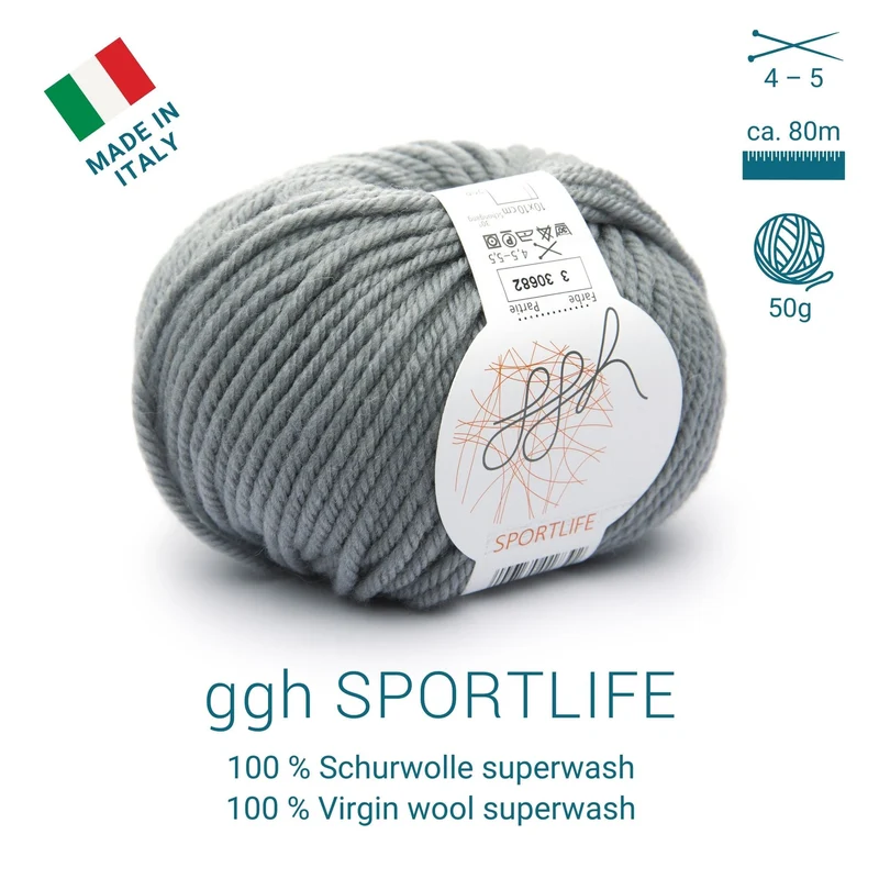ggh Sportlife | Schurwolle | 80m/50g | 003 - Stahlgrau