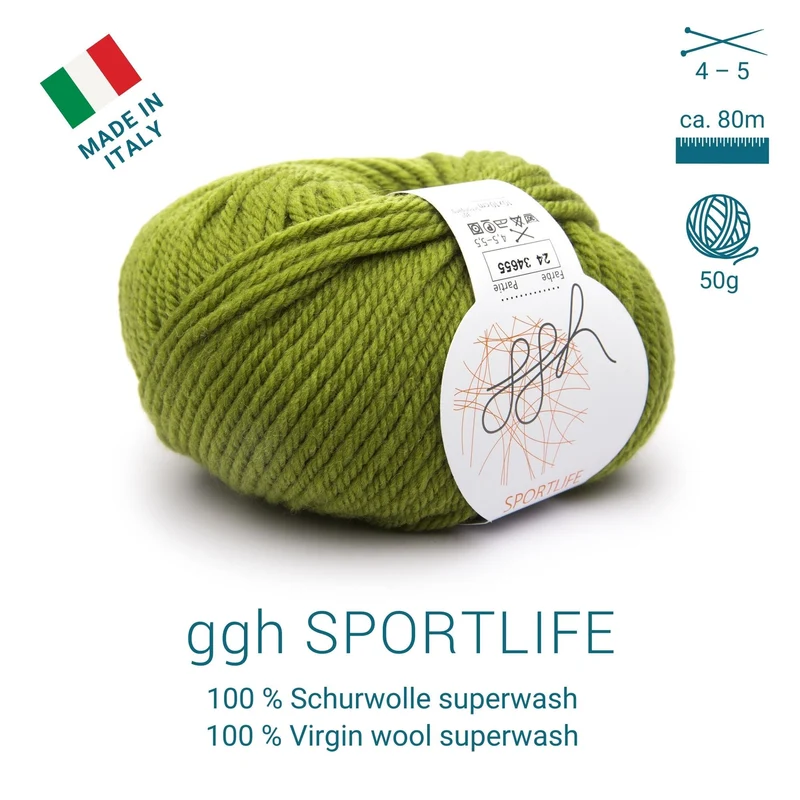 ggh Sportlife | Schurwolle | 80m/50g | 024 - Moos