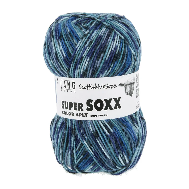 Lang Yarns Super Soxx Color 4-fach 576 Blau 1154 Iona