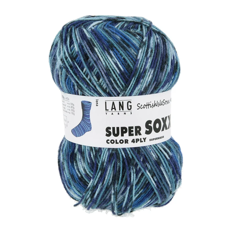Lang Yarns Super Soxx Color 4-fach 576 Blau 1154 Iona