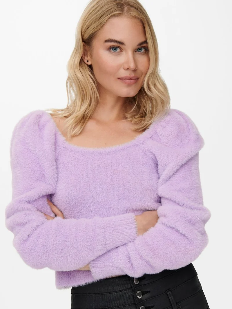 ONLPIUMO L/S SQUARENECK PULLOVER KNT