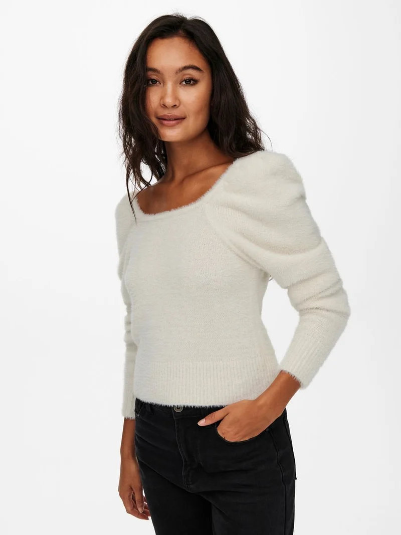 ONLPIUMO L/S SQUARENECK PULLOVER KNT