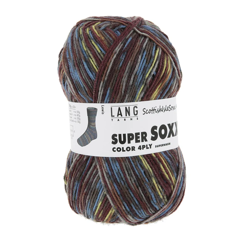 Lang Yarns Super Soxx Color 4-fach 573 Blau/Gelb 1154 Lewis