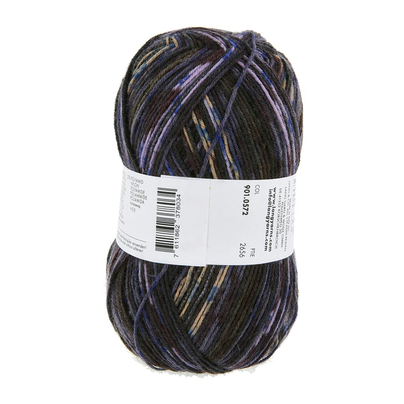 Lang Yarns Super Soxx Color 4-fach 572 Dunkeloliv/Schwarz 1154 Shetland