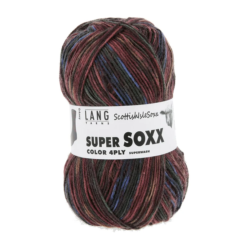 Lang Yarns Super Soxx Color 4-fach 571 Orange/Blau 1154 Orkney