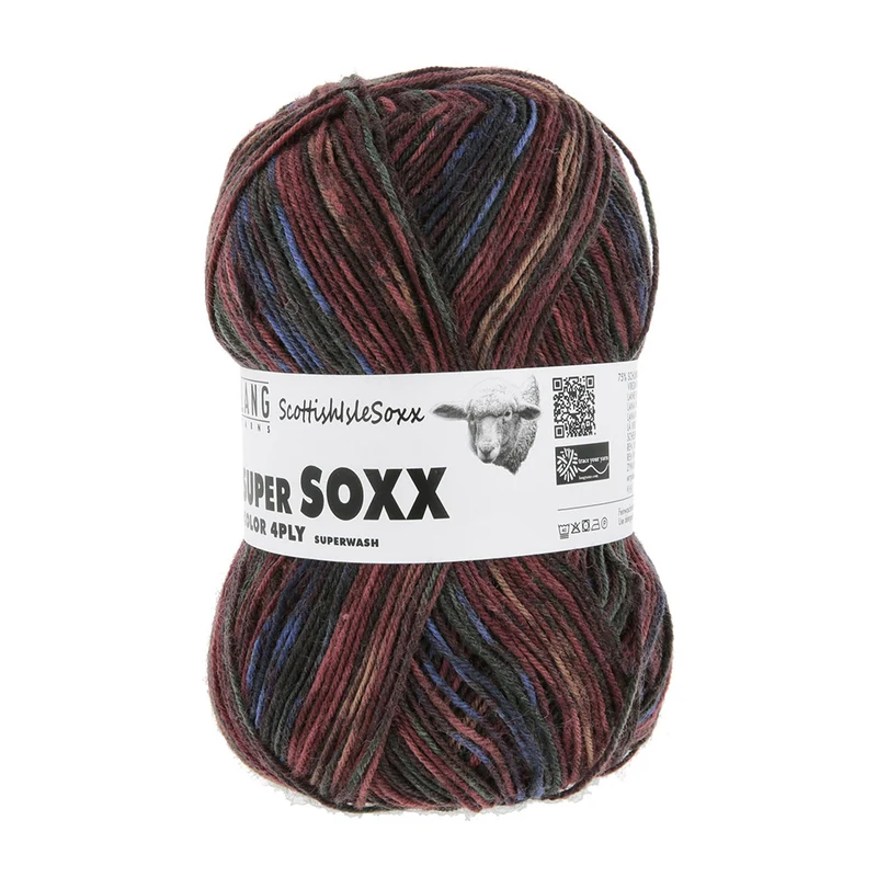 Lang Yarns Super Soxx Color 4-fach 571 Orange/Blau 1154 Orkney