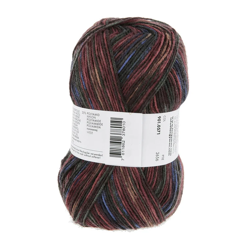 Lang Yarns Super Soxx Color 4-fach 571 Orange/Blau 1154 Orkney