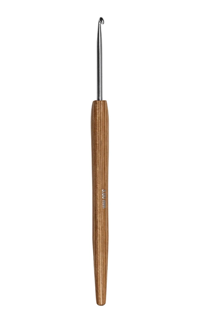 2,5 mm Wollhäkelnadel aus Alu mit Holzgriff