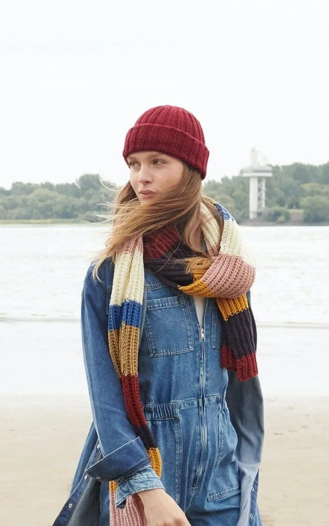 Mütze mit einfachem Umschlag - COOL WOOL BIG - Strickset