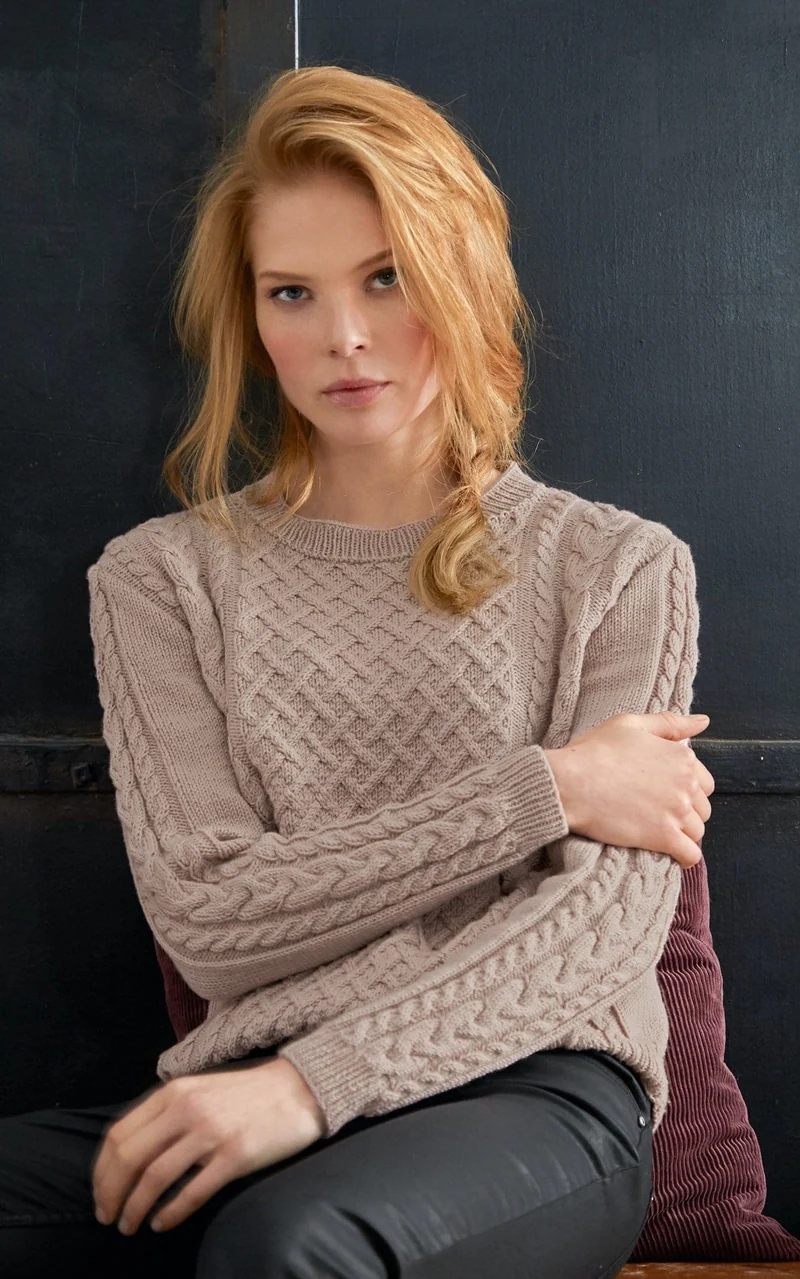 Zopfpullover - COOL WOOL - Strickset