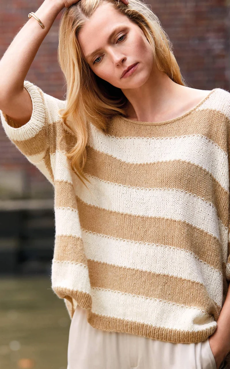 Lässiger Streifenpullover - ECOPUNO - Strickset