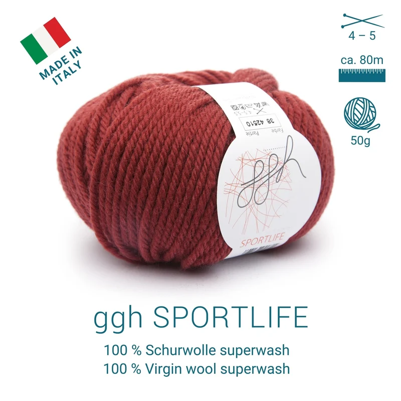 ggh Sportlife | Schurwolle | 80m/50g | 038 - Rostrot