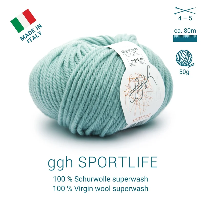 ggh Sportlife | Schurwolle | 80m/50g | 042 - Mintgrün