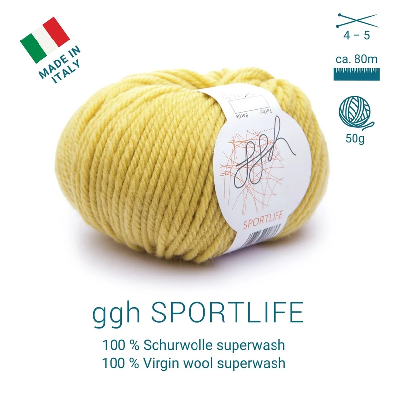 ggh Sportlife | Schurwolle | 80m/50g | 048 - Senfgelb