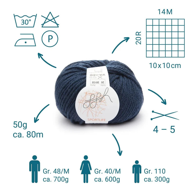 ggh Sportlife Box | Set mit 300g (6x50g) | 026 – Entenblau