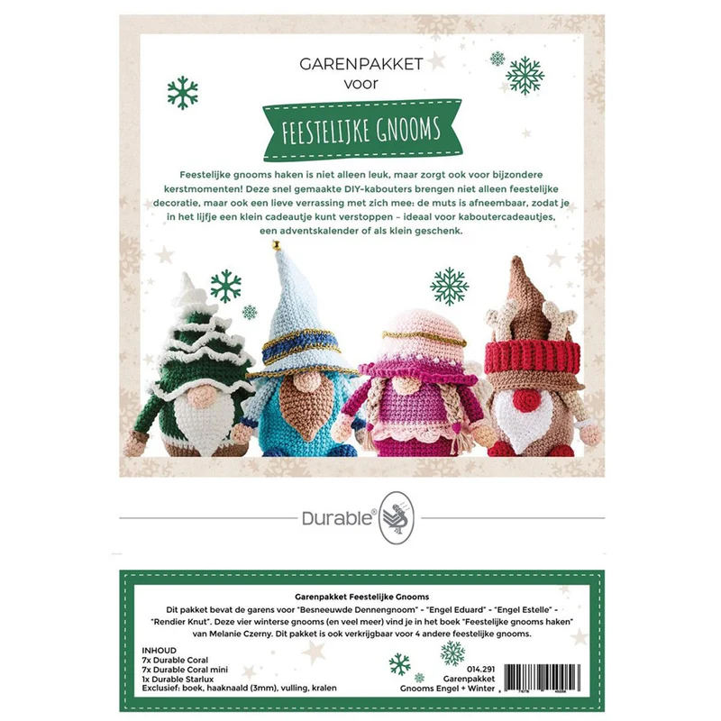 Festliche Gnome häkeln – Garnpaket „Engel- und Wintergnome“