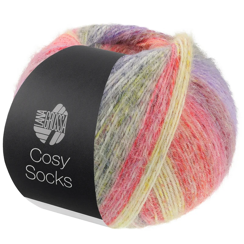 Lana Grossa Cosy Socks Dream 251 Terrakotta/Senf/Dunkelgrau/Blauviolett/Flieder/Dunkelrot/Rot