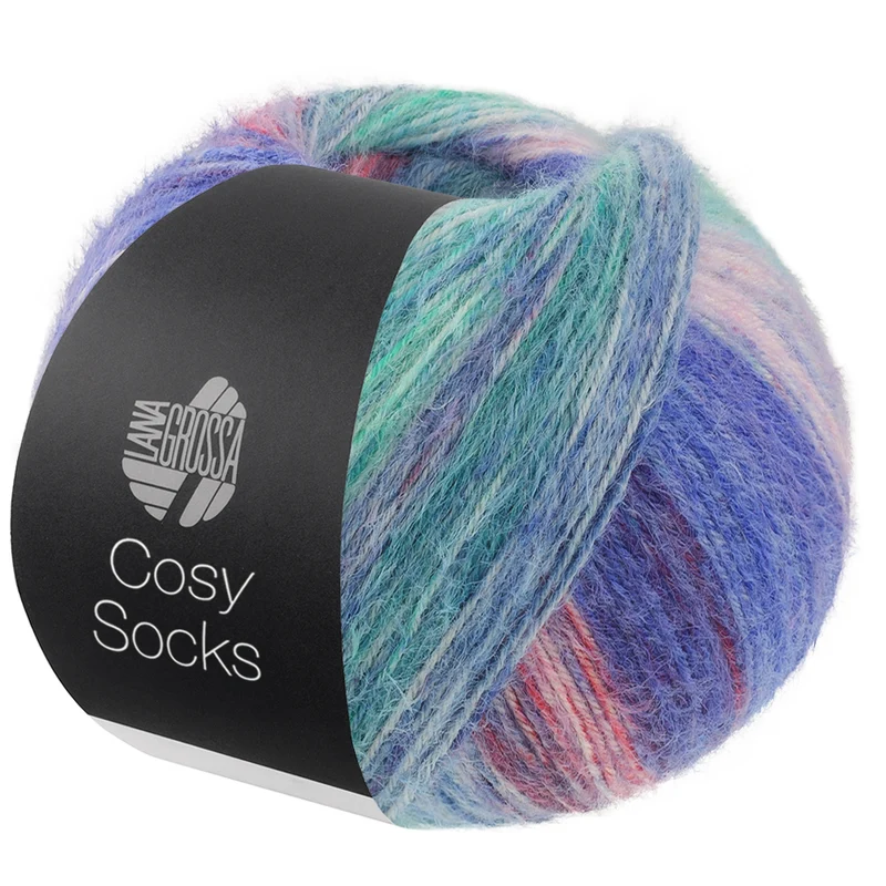 Lana Grossa Cosy Socks Dream 252 Blauviolett/Rosa/Hellblau/Himmelblau/Jade/Türkis/Hellrot/Rotviolett