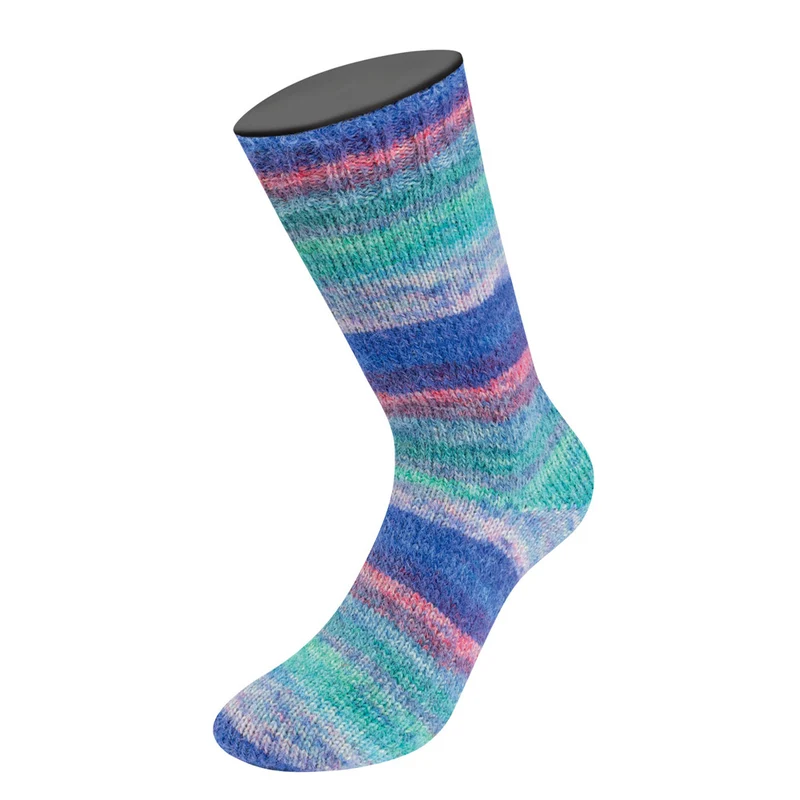 Lana Grossa Cosy Socks Dream 252 Blauviolett/Rosa/Hellblau/Himmelblau/Jade/Türkis/Hellrot/Rotviolett