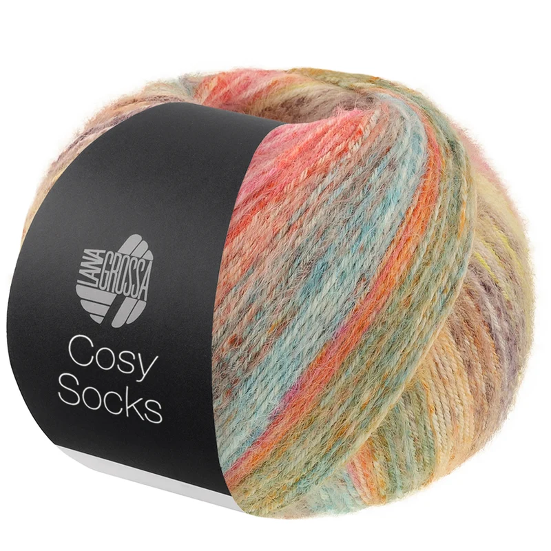 Lana Grossa Cosy Socks Dream 253 Graubraun/Taupe/Gelb/Camel/Rosa/Terrakotta/Lachs/Hellpetrol/Türkis/Orange