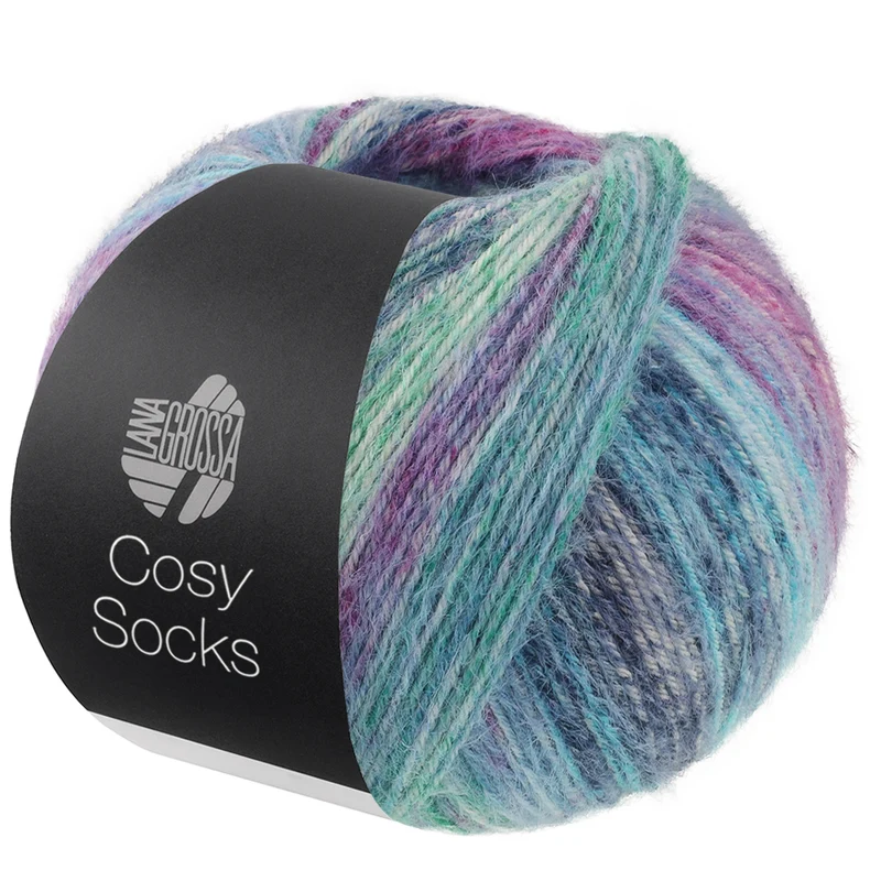 Lana Grossa Cosy Socks Dream 255 Blaugrau/Petrol/Türkis/Blau-/Rotviolett/Hellblau/Jeans/Jade