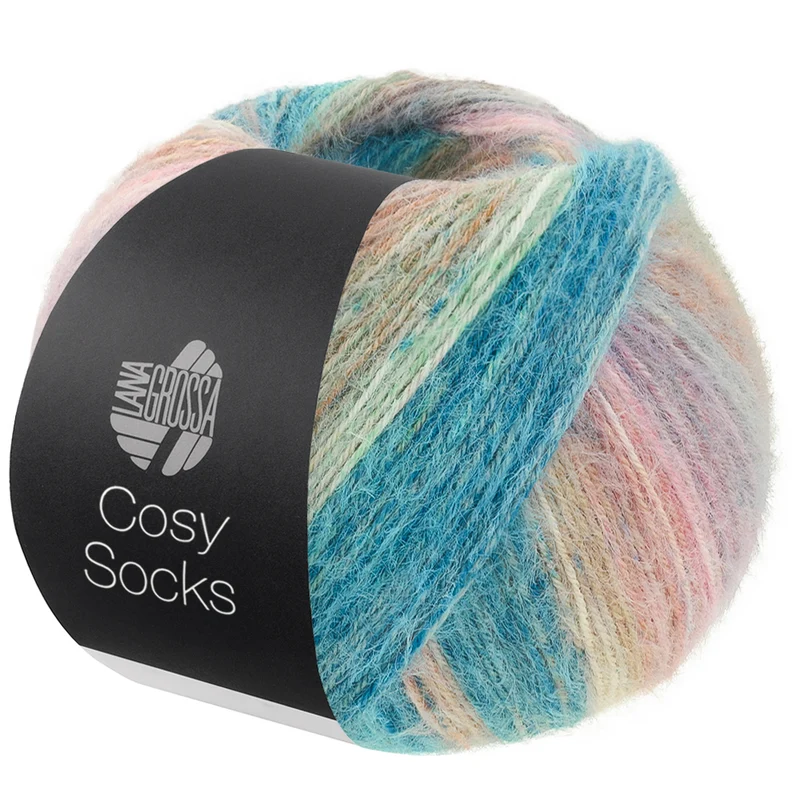 Lana Grossa Cosy Socks Dream 258 Minze/Petrol/Türkis/Lehmbraun/Rosenholz/Hellgrau/Rosa/Taupe/Beige