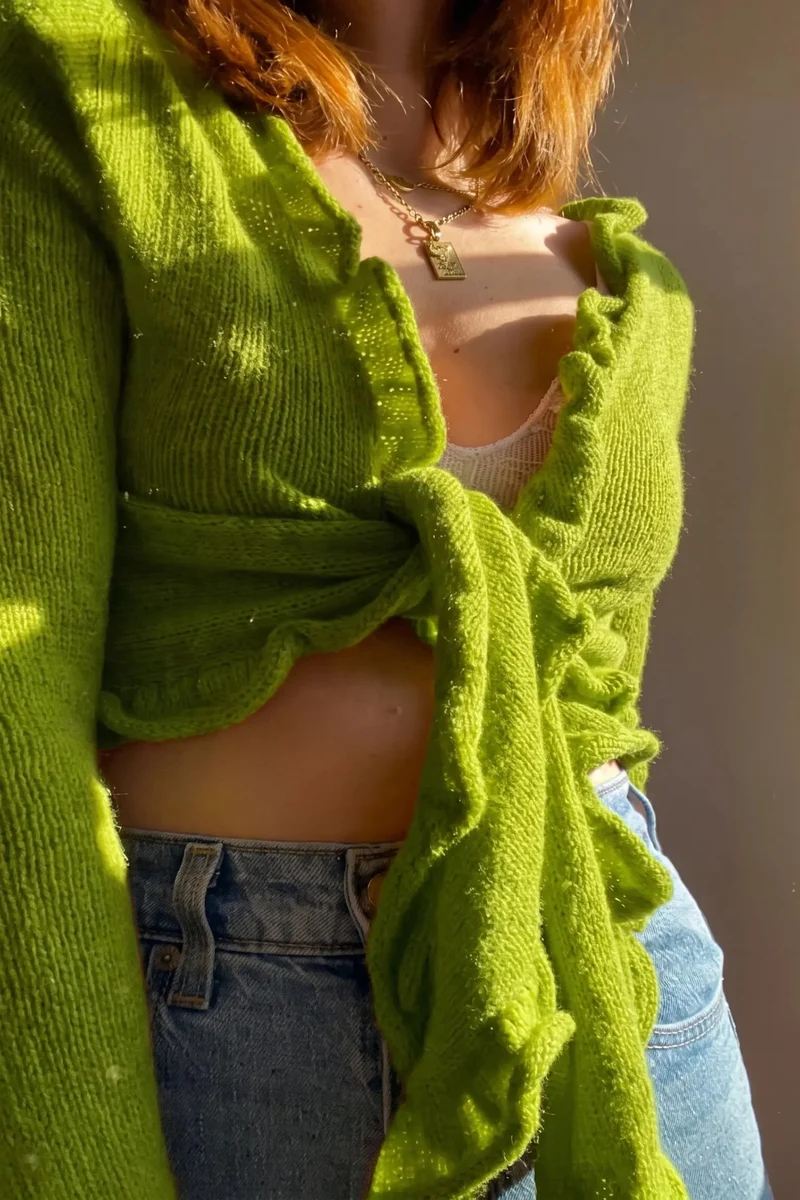 Ruffle Cardigan - CASHMERE CLASSIC - Strickset