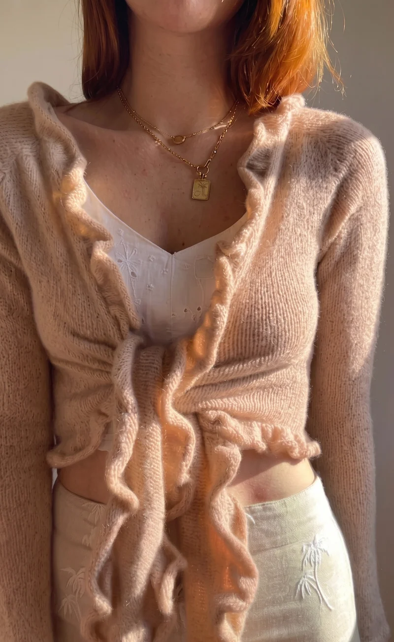 Ruffle Cardigan - CASHMERE CLASSIC - Strickset