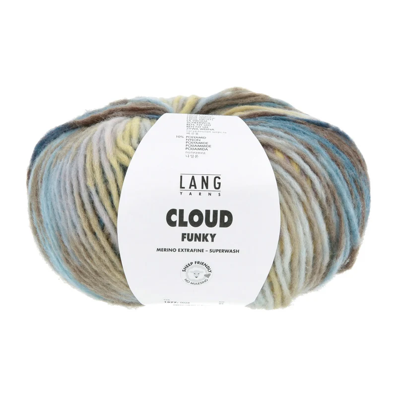 Lang Yarns Cloud Funky 0028 Pflaume/Grau/Marineblau/Messing