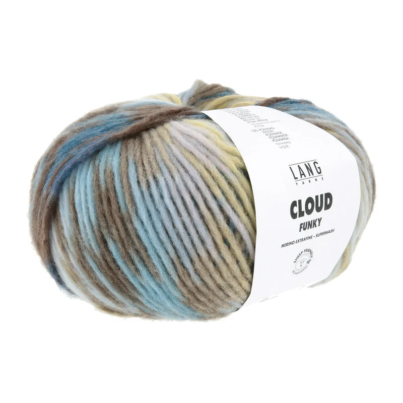 Lang Yarns Cloud Funky 0028 Pflaume/Grau/Marineblau/Messing