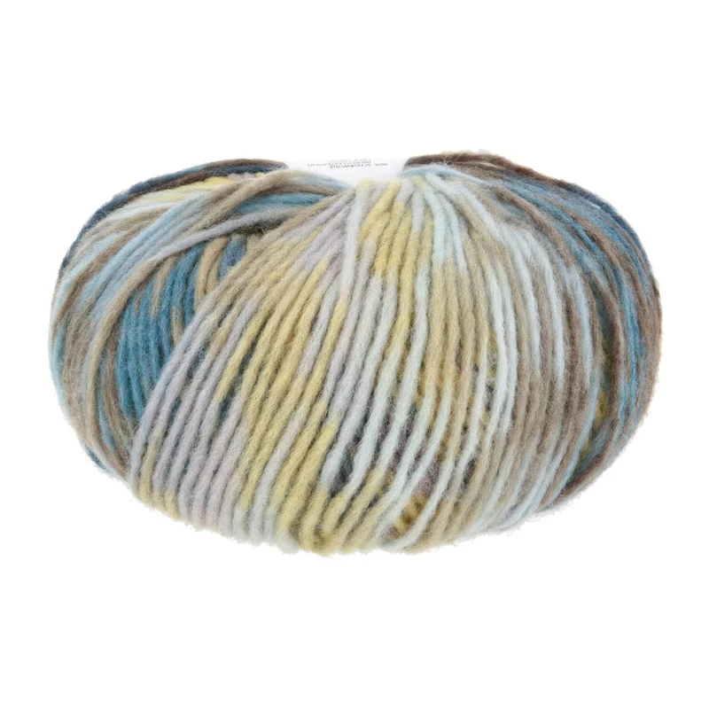 Lang Yarns Cloud Funky 0028 Pflaume/Grau/Marineblau/Messing
