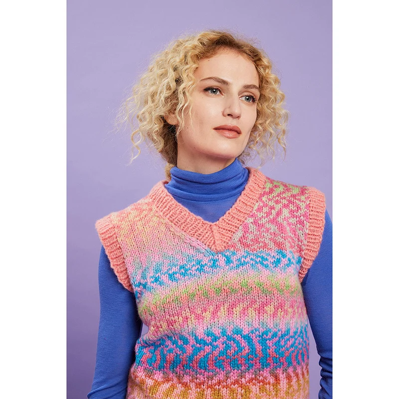 Lang Yarns Cloud Funky 0028 Pflaume/Grau/Marineblau/Messing