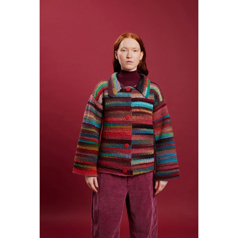 Lang Yarns Cloud 0020 Dunkelgrün/Oliv/Hellblau/Rot