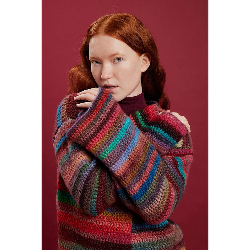 Lang Yarns Cloud 0020 Dunkelgrün/Oliv/Hellblau/Rot