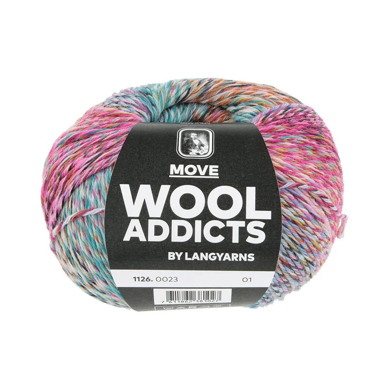 Lang Yarns Move 0023 Hellblau/Rosa/Orange/Kürbis/Türkis