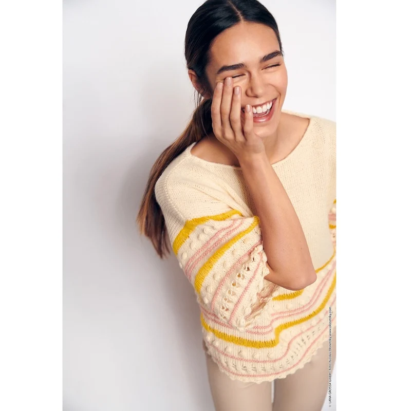Strickanleitung „Ecopuno – Gestreiftes Noppen-Shirt“ (digital)