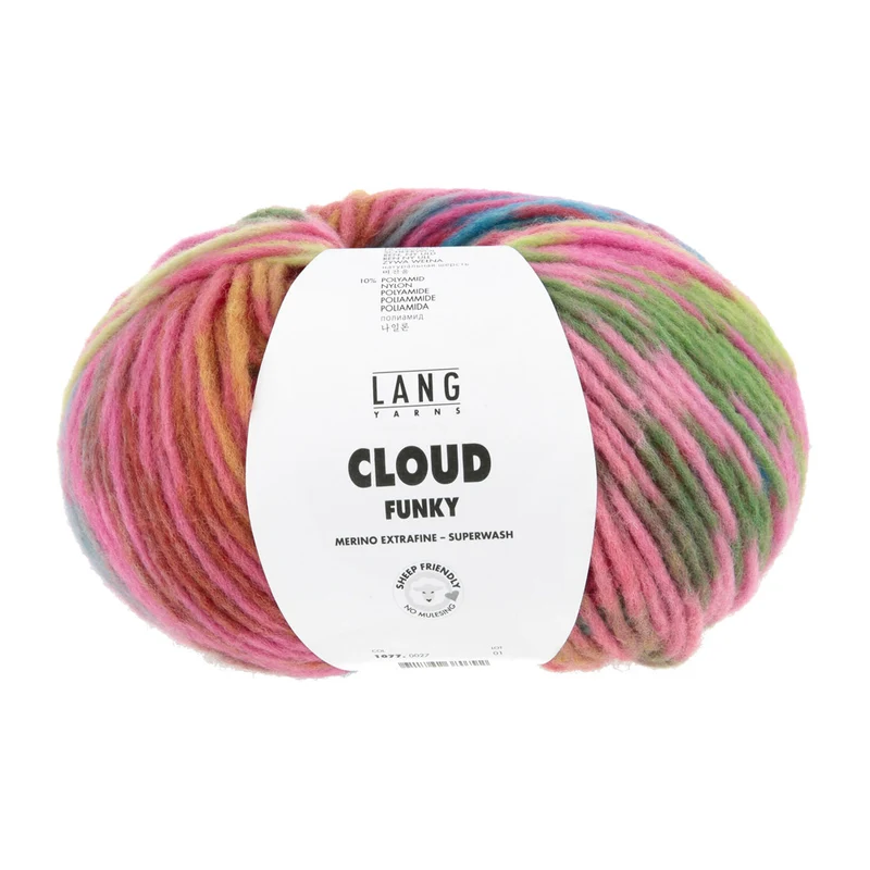 Lang Yarns Cloud Funky 0027 Rosa/Blau/Hellgrün/Fuchsia