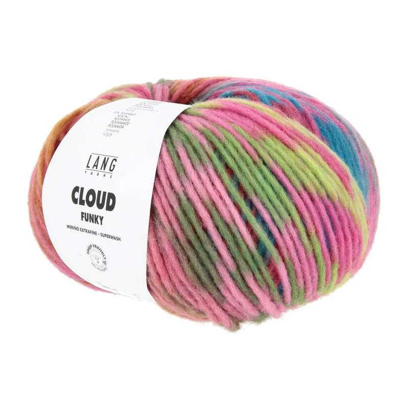 Lang Yarns Cloud Funky 0027 Rosa/Blau/Hellgrün/Fuchsia