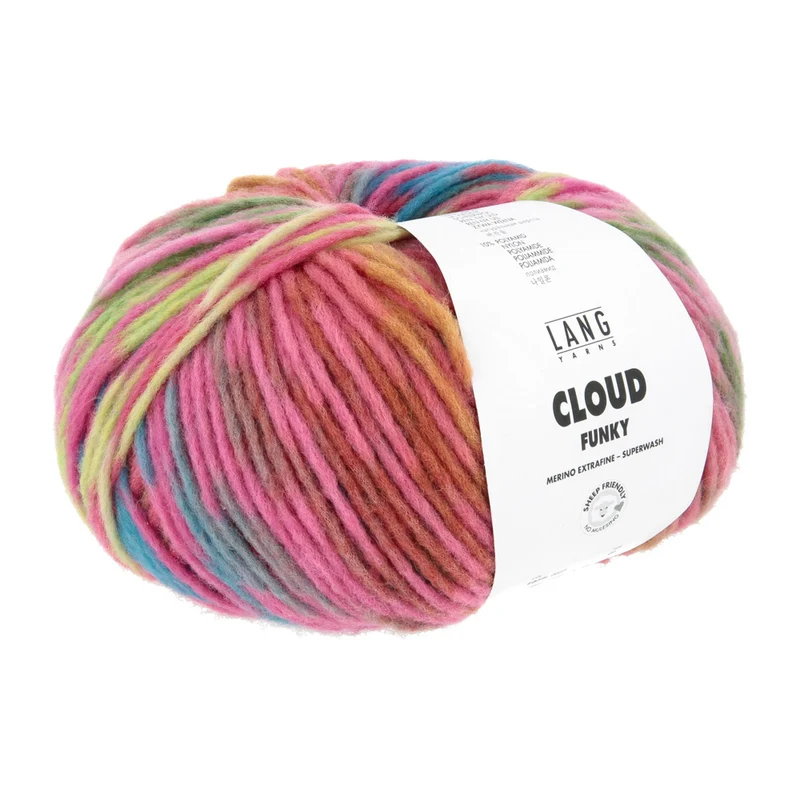 Lang Yarns Cloud Funky 0027 Rosa/Blau/Hellgrün/Fuchsia