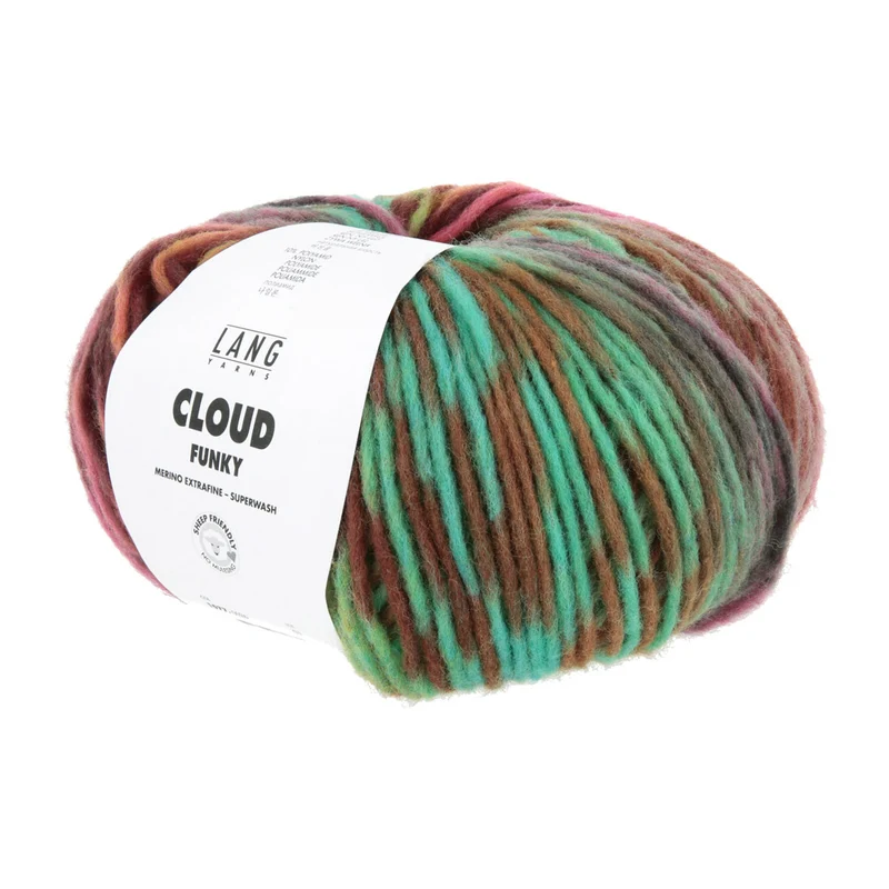 Lang Yarns Cloud Funky 0026 Türkis/Lavendel/Rosa/Grün