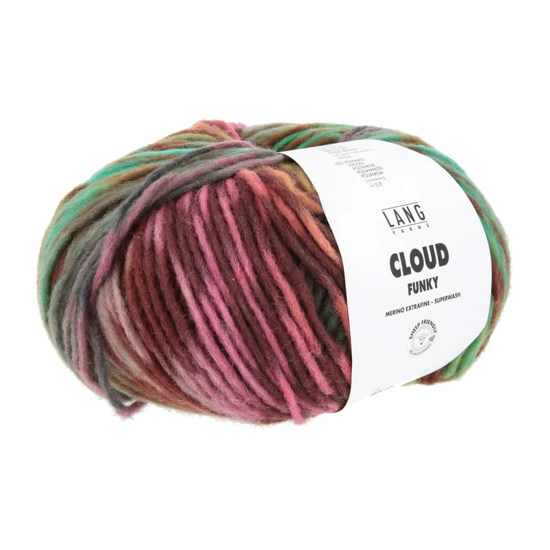 Lang Yarns Cloud Funky 0026 Türkis/Lavendel/Rosa/Grün