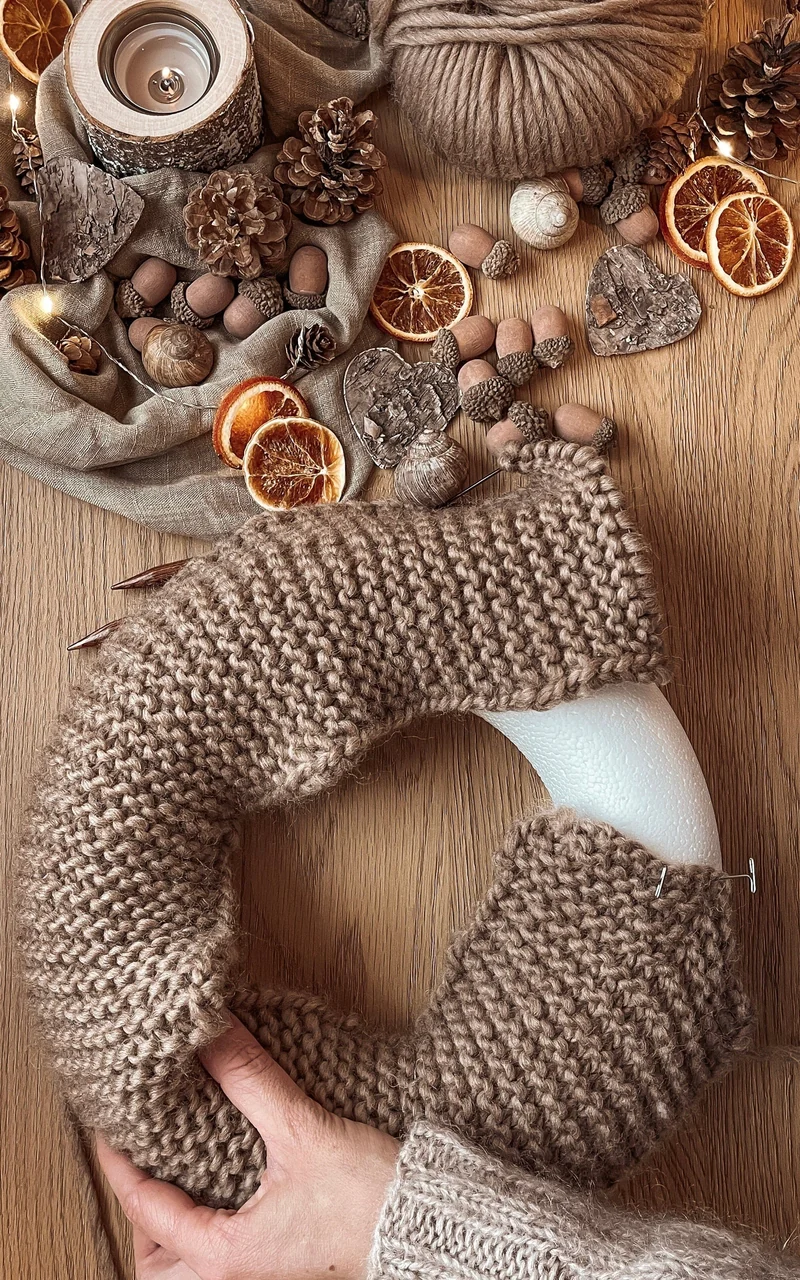 Umstrickter Adventskranz - PER LEI - Strickset