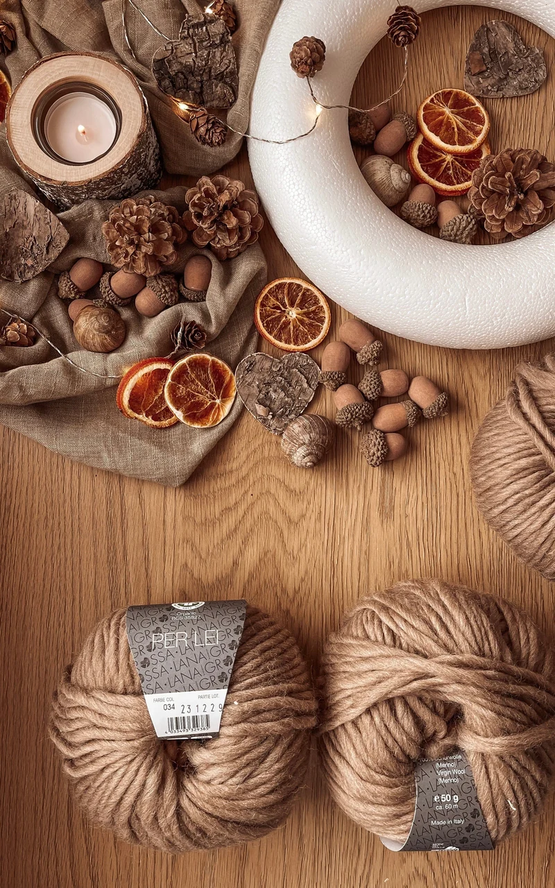 Umstrickter Adventskranz - PER LEI - Strickset