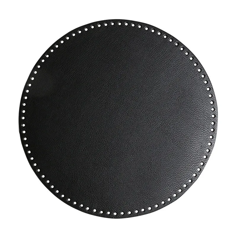 Go Handmade PU-Lederboden Ø 35 cm Schwarz