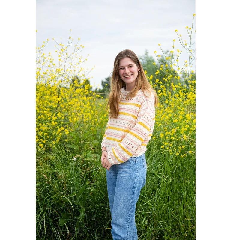 Strickanleitung: Ecopuno – Gestreifter Noppenpullover