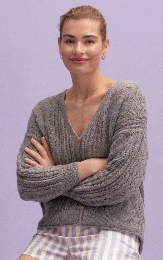 Ajourmuster Jacke - ECOPUNO - Strickpaket