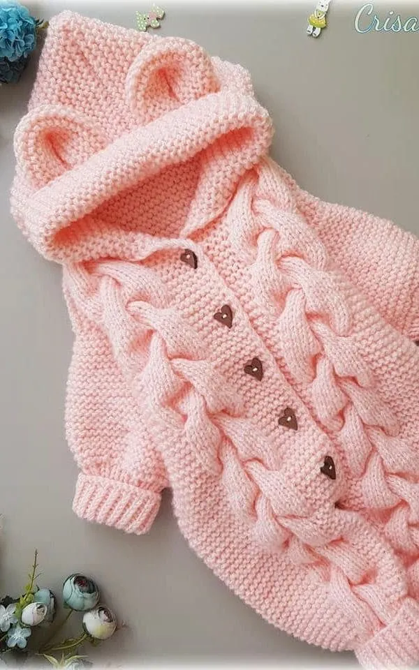 Babyoverall mit Zopfmuster - ECOPUNO - Strickset