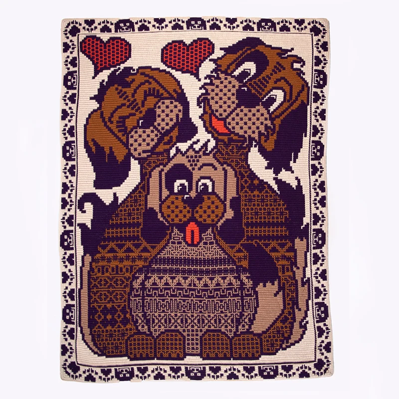 Zen Tangle Dogs Decke – Häkelpaket mit ineinandergreifenden Motiven – inklusive digitaler Anleitung